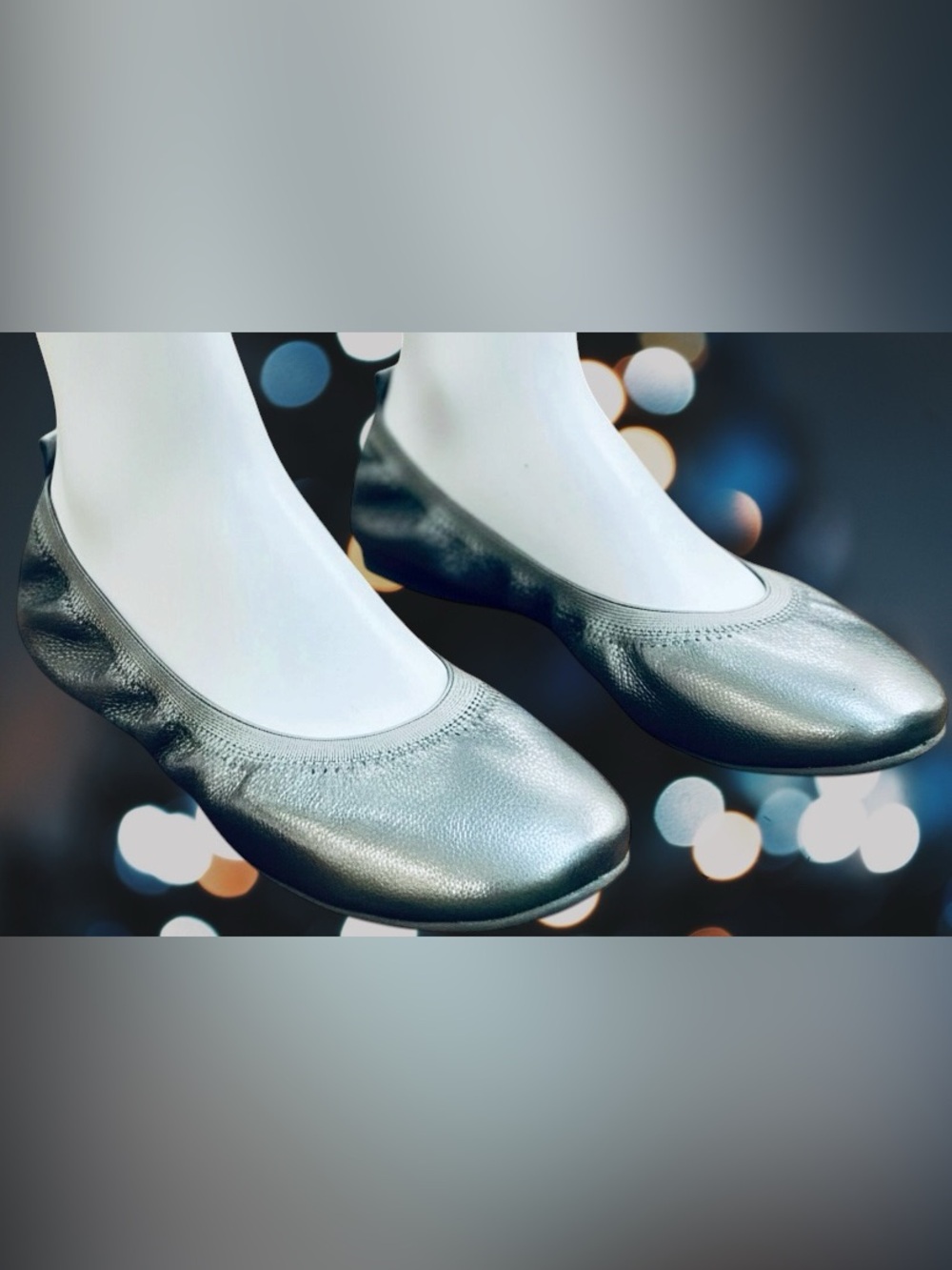 Yosi Samra Samara Metallic Leather  Foldable Ballet Flats size 7.5-8